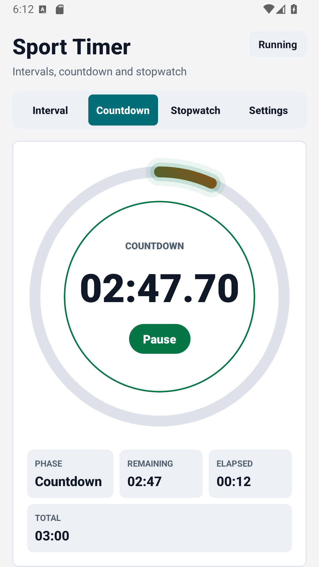 Aftelscherm Sporttimer